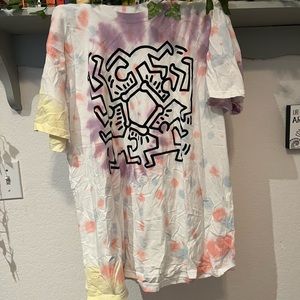 tie dye keith haring t-shirt—>XXL